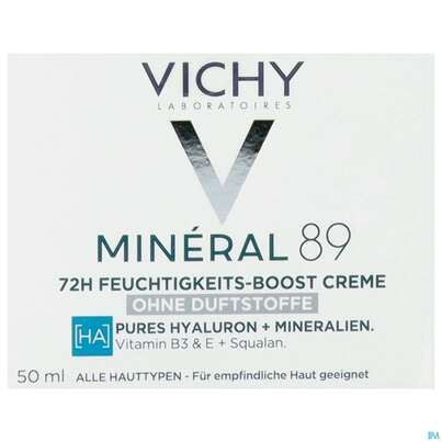 Sie sehen eine Packung Vichy Mineral 89 Creme Ohne Duftstoffe 50ml, Produktbild: 04 Vichy Mineral 89 Creme Ohne Duftstoffe 50ml, A-Nr.: 5667878 - 04