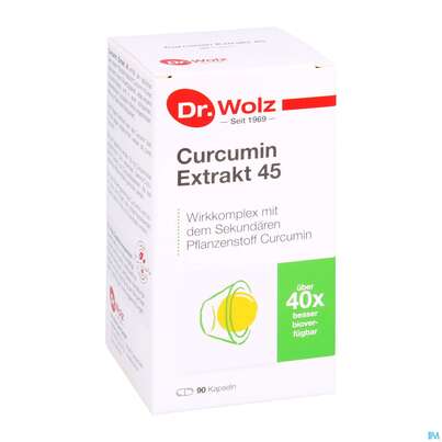 Sie sehen eine Packung Curcumin Kapseln Extrakt 45 Dr.wolz Nr 60553 90st, Produktbild: 05 Curcumin Kapseln Extrakt 45 Dr.wolz Nr 60553 90st, A-Nr.: 4289983 - 05