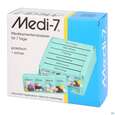 Sie sehen eine Packung Medikamentendosierer Medi-7 -pharmag 1 Woche Tuerkis 1st, Produktbild: 02 Medikamentendosierer Medi-7 -pharmag 1 Woche Tuerkis 1st, A-Nr.: 3742647 - 02