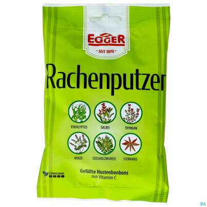 Sie sehen eine Packung Egger Hustenbonbons Rachenputzer 75g, Produktbild: 02 Egger Hustenbonbons Rachenputzer 75g, A-Nr.: 2329649 - 02