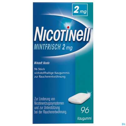 Nicotinell Wirkstoffhaltige Kaugummis Z.raucherentwoehnung Mintfrisch 2mg 96st, A-Nr.: 1319910 - 02