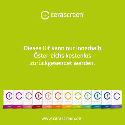 Sie sehen eine Packung cerascreen DNA Fitness Test, Produktbild: 03 cerascreen DNA Fitness Test, A-Nr.: 5638492 - 03
