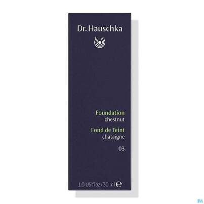 Sie sehen eine Packung Dr. Hauschka Foundation 03 Chestnut 30ml, Produktbild: 01 Dr. Hauschka Foundation 03 Chestnut 30ml, A-Nr.: 4592612 - 01