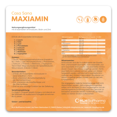 Sie sehen eine Packung Casa Sana MAXIAMIN, Produktbild: 04 Casa Sana MAXIAMIN, A-Nr.: 4171282 - 04