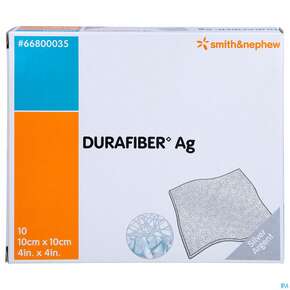 Wundverband Durafiber/ag Antimikrobiell 10x10cm 66800 10st, A-Nr.: 3815889 - 01