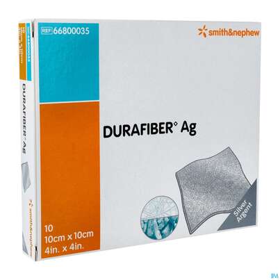 Wundverband Durafiber/ag Antimikrobiell 10x10cm 66800 10st, A-Nr.: 3815889 - 03