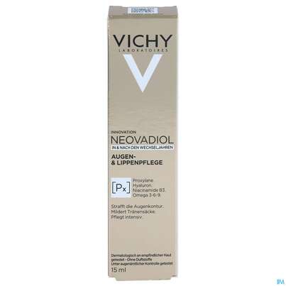 Sie sehen eine Packung Vichy Neovadiol Augen +lippenpflege 15ml, Produktbild: 01 Vichy Neovadiol Augen +lippenpflege 15ml, A-Nr.: 5644446 - 01