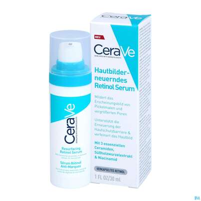 Sie sehen eine Packung Cerave Hautbilderneuerndes Retinol Serum 30ml, Produktbild: 04 Cerave Hautbilderneuerndes Retinol Serum 30ml, A-Nr.: 5672968 - 04