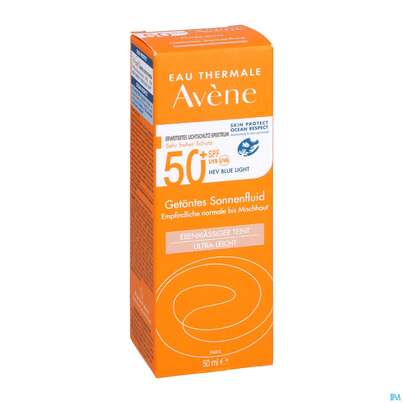 Sie sehen eine Packung Avène Getöntes Sonnenfluid Spf 50+ 50ml, Produktbild: 06 Avène Getöntes Sonnenfluid Spf 50+ 50ml, A-Nr.: 5598982 - 06