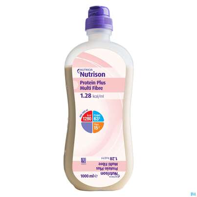 Sie sehen eine Packung Nutrison 1000ml Protein Plus Sondennahrung Multifibre +ballaststoffe 8st, Produktbild: 01 Nutrison 1000ml Protein Plus Sondennahrung Multifibre +ballaststoffe 8st, A-Nr.: 4838875 - 01