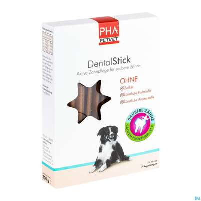 Sie sehen eine Packung Veterinaerprodukte Pha Dentalstick Vet 200g, Produktbild: 04 Veterinaerprodukte Pha Dentalstick Vet 200g, A-Nr.: 4235042 - 04