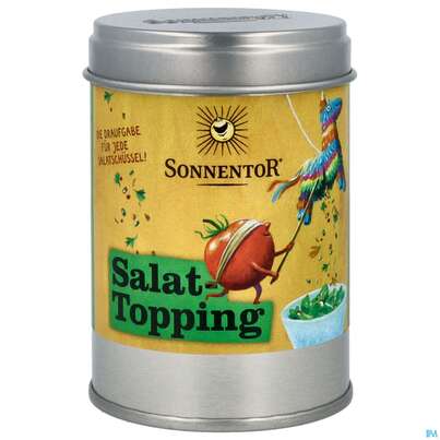 Sie sehen eine Packung Sonnentor Gewuerzzubereitung Bio Salattopping Dose 09650 30g, Produktbild: 01 Sonnentor Gewuerzzubereitung Bio Salattopping Dose 09650 30g, A-Nr.: 5636352 - 01
