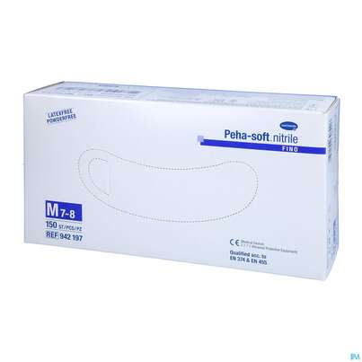 Untersuchungshandschuhe Peha/soft/puderfrei Nitrile Unsteril Fino M 150st, A-Nr.: 3836532 - 04