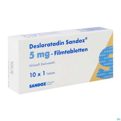 Desloratadin-sandoz Filmtabl 5mg 10st, A-Nr.: 3909900 - 02