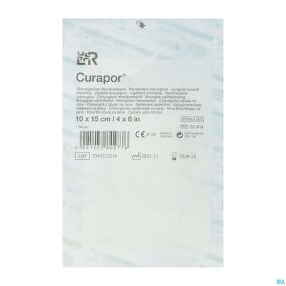 Sie sehen eine Packung Wundverband Curapor Steril Chirurgisch 10x 15cm 1st, Produktbild: 04 Wundverband Curapor Steril Chirurgisch 10x 15cm 1st, A-Nr.: 4534187 - 04
