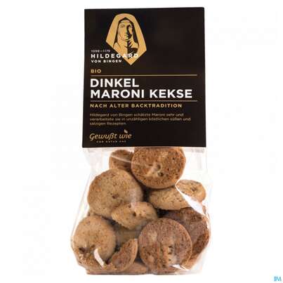 Sie sehen eine Packung Gewusst Wie Bio Hildegard Keks Maroni 150g, Produktbild: 02 Gewusst Wie Bio Hildegard Keks Maroni 150g, A-Nr.: 4767253 - 02