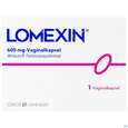 Sie sehen eine Packung Lomexin Vaginalkapseln 600mg 1st, Produktbild: 01 Lomexin Vaginalkapseln 600mg 1st, A-Nr.: 1344457 - 01