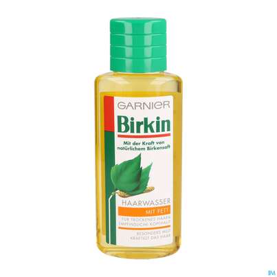 Sie sehen eine Packung Birkin Haarwasser +fett 250ml, Produktbild: 01 Birkin Haarwasser +fett 250ml, A-Nr.: 1613130 - 01