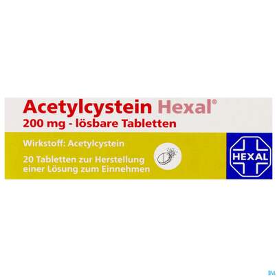 Acetylcystein-hexal Loesbare Tabl 200mg 20st, A-Nr.: 3771672 - 01