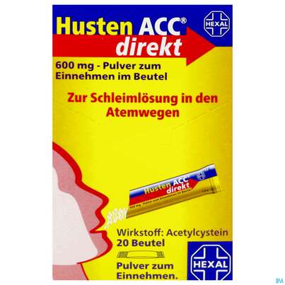 Husten Acc Direkt Pulver Z.einnehmen Im Beutel 600mg 20st, A-Nr.: 4475869 - 01