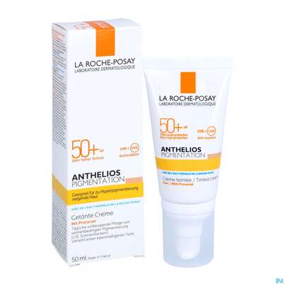 Sie sehen eine Packung Sonnenprodukte La Roche Posay Anthelios 50+ Pigmentation 50ml, Produktbild: 05 Sonnenprodukte La Roche Posay Anthelios 50+ Pigmentation 50ml, A-Nr.: 5060202 - 05