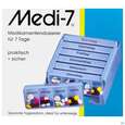 Sie sehen eine Packung Medikamentendosierer Medi-7 -pharmag 1 Woche Blau 1st, Produktbild: 01 Medikamentendosierer Medi-7 -pharmag 1 Woche Blau 1st, A-Nr.: 3451594 - 01