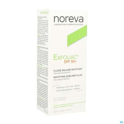 Noreva Exfoliac Mattierender Sonnenschutz Lsf50+ 40ml, A-Nr.: 5354814 - 02