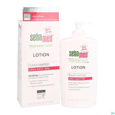 Sie sehen eine Packung Sebamed Akut/lotion Urea 10% Parfuemfrei +spen 400ml, Produktbild: 05 Sebamed Akut/lotion Urea 10% Parfuemfrei +spen 400ml, A-Nr.: 4084933 - 05
