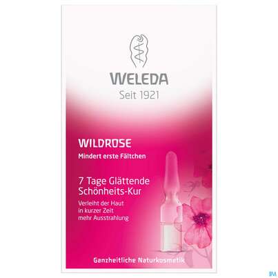 Sie sehen eine Packung Weleda Wildrose 7 Tage Glaettende Schoenheits-kur 7st, Produktbild: 01 Weleda Wildrose 7 Tage Glaettende Schoenheits-kur 7st, A-Nr.: 4252129 - 01